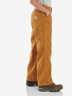 Carhartt Boys Tan / Brown Work Style Cargo Pants - Adjustable Waist size 7